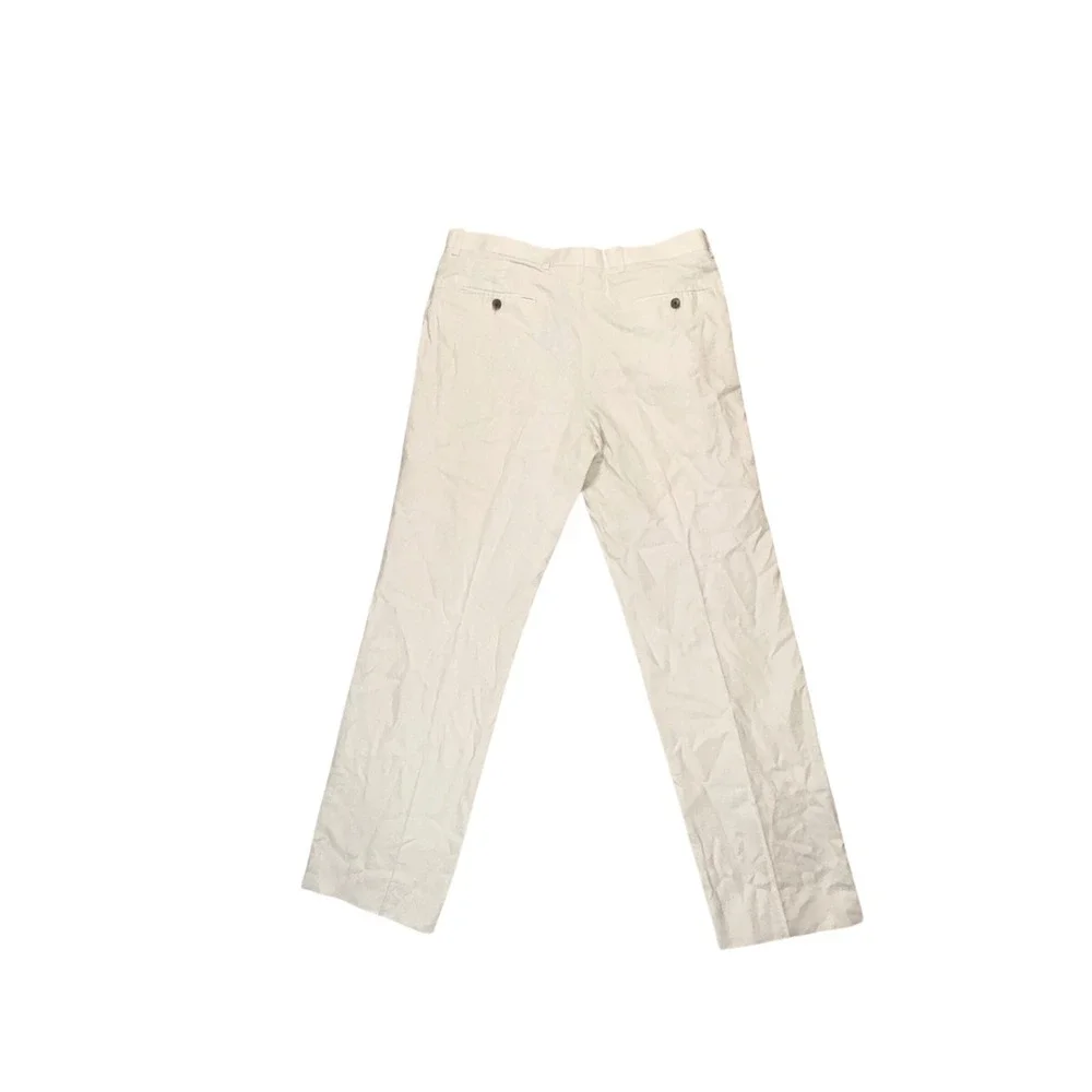 INC International Concepts Mens Cream Linen Ramie Blend Straight Leg Pants 34x34